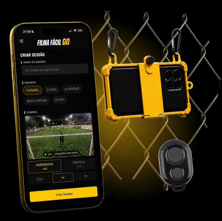 Kit Filma Fácil GO com app, acessório e controle