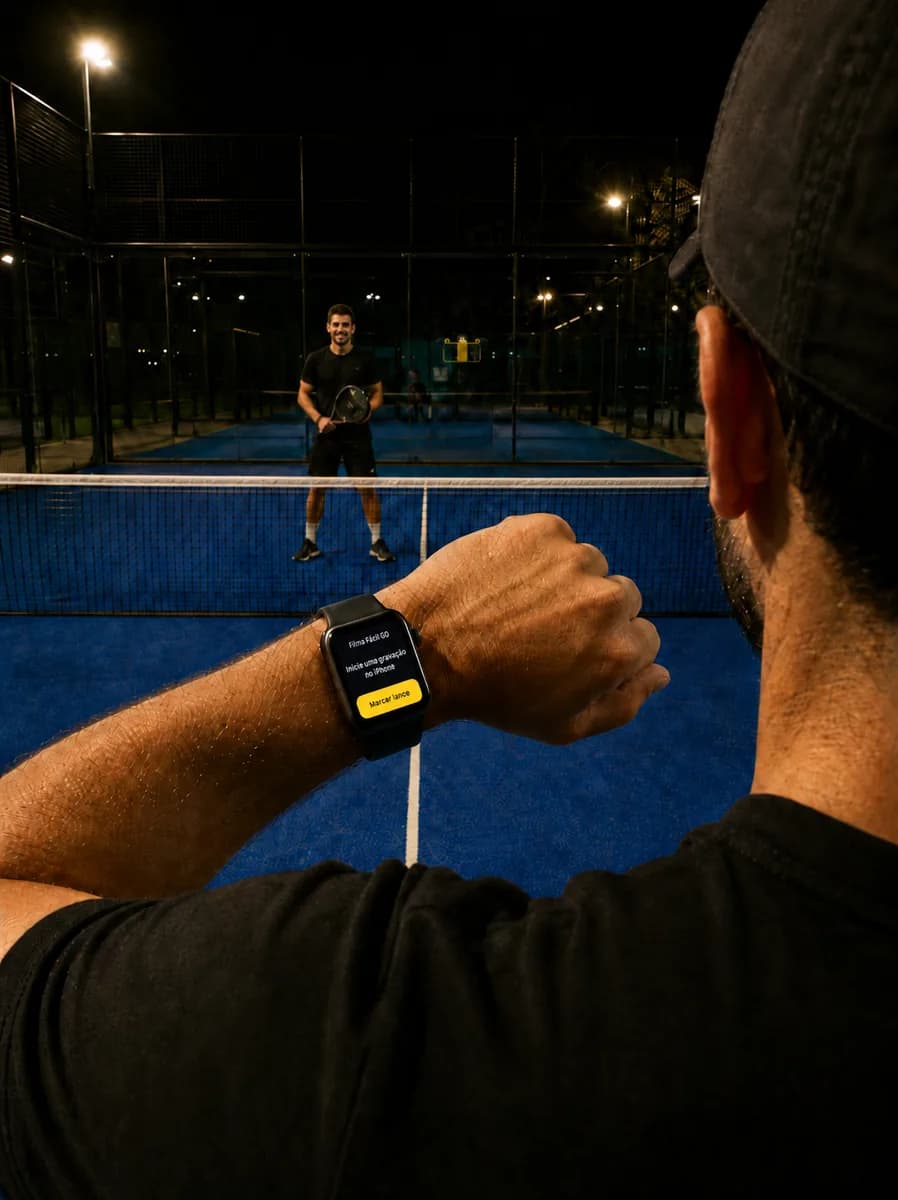 Apple Watch usado para marcar lances no Filma Fácil GO